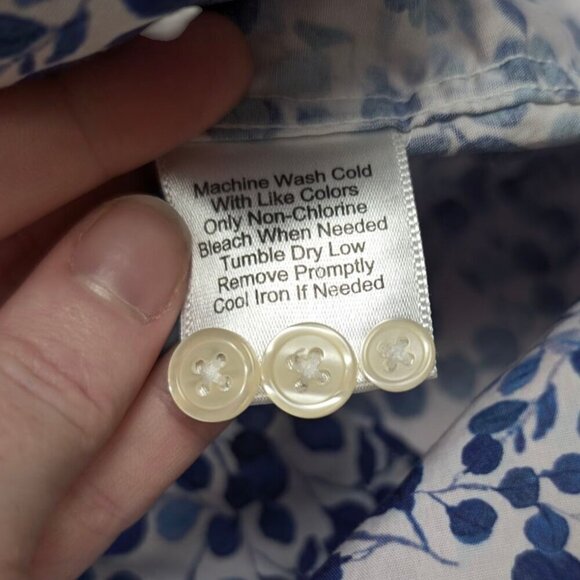 Joseph Abboud Blue Floral Classic Fit Dress Shirt - Picture 6 of 6